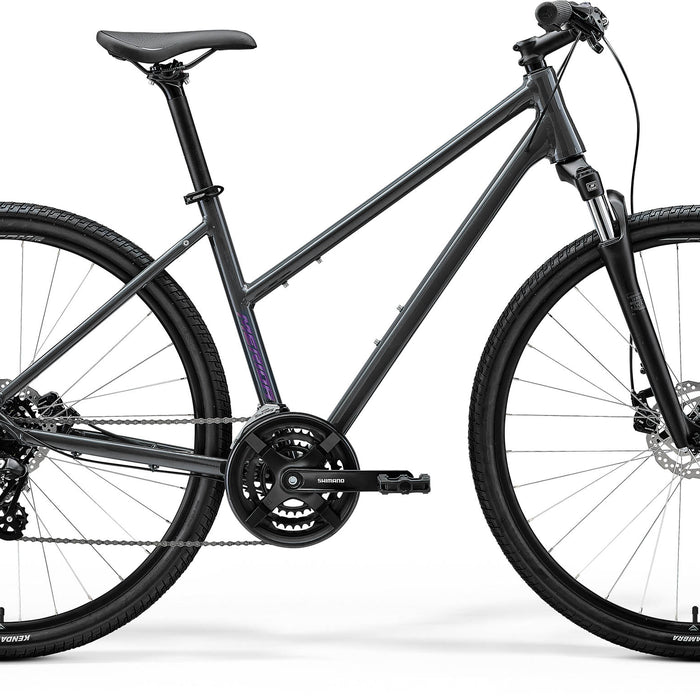 2026 Merida Crossway 10 Womens Hybrid Bike in Glossy Cool Grey