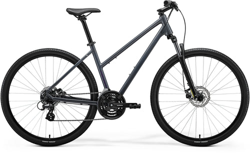 2027 Merida Crossway 10 Womens Hybrid Bike In Glossy Cool Grey