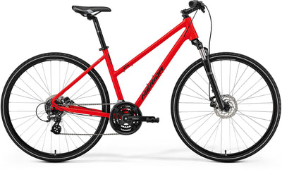 2025 Merida Crossway 10 Womens Hybrid Bike in Red