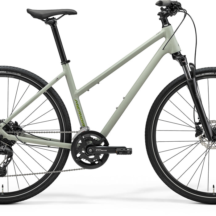 2026 Merida Crossway 300 Womens Hybrid Bike in Matt Early Moss Grey
