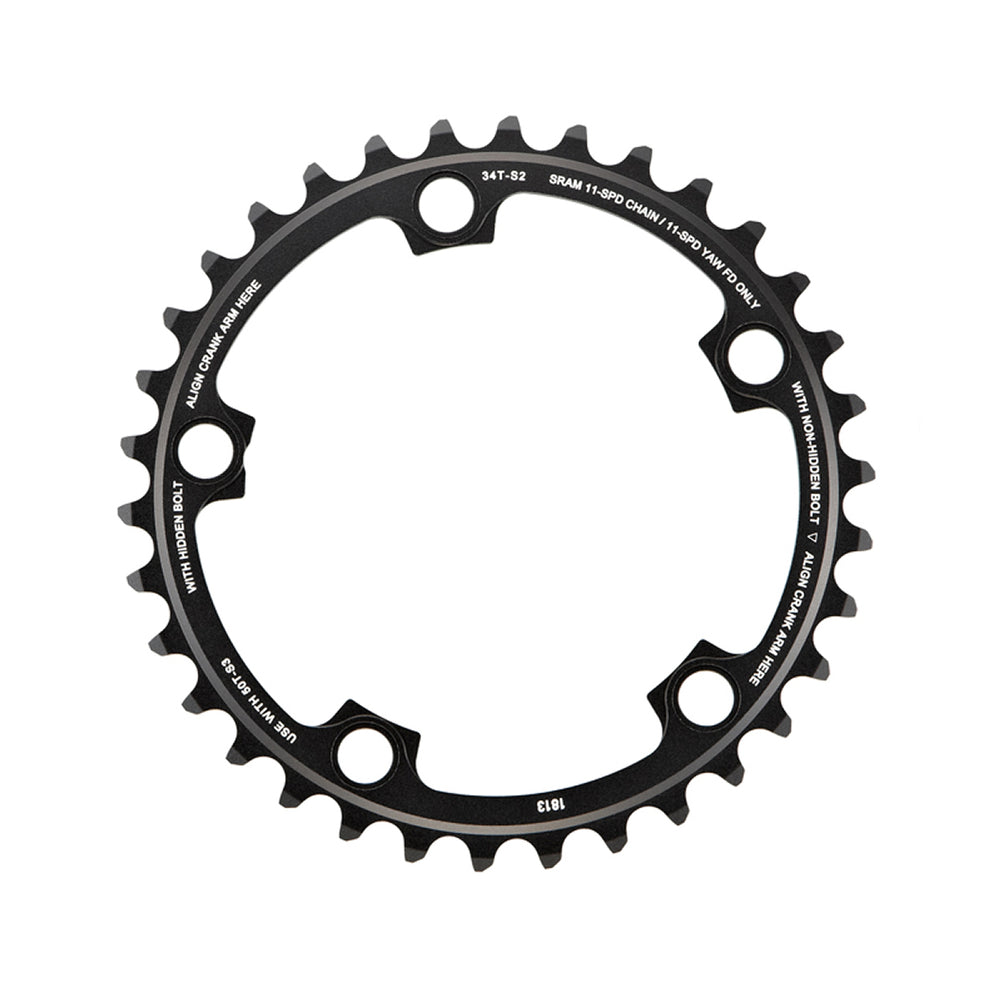 SRAM Chain Ring Road Red22/Force22/Rival22 X-Glide R 36T Yaw 11 Speed S1 110 Alum 3mm Blast Black (52-36 46-36)