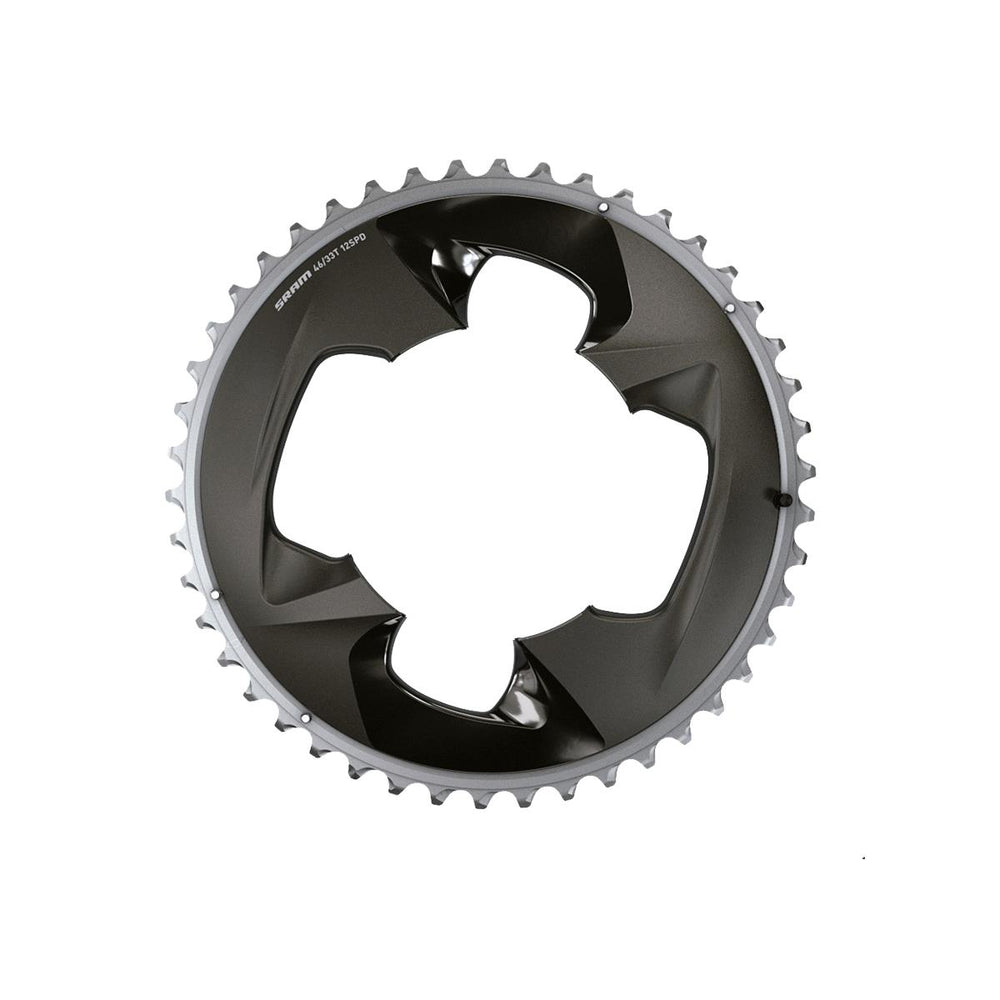 SRAM Chain Ring Road 107Bcd 2X12 Force With Cover Plate: POLAR GREY 12SPD 48T