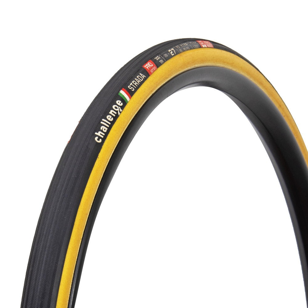 Challenge Strada Pro Handmade Tubeless Ready Road Tyre in Tan