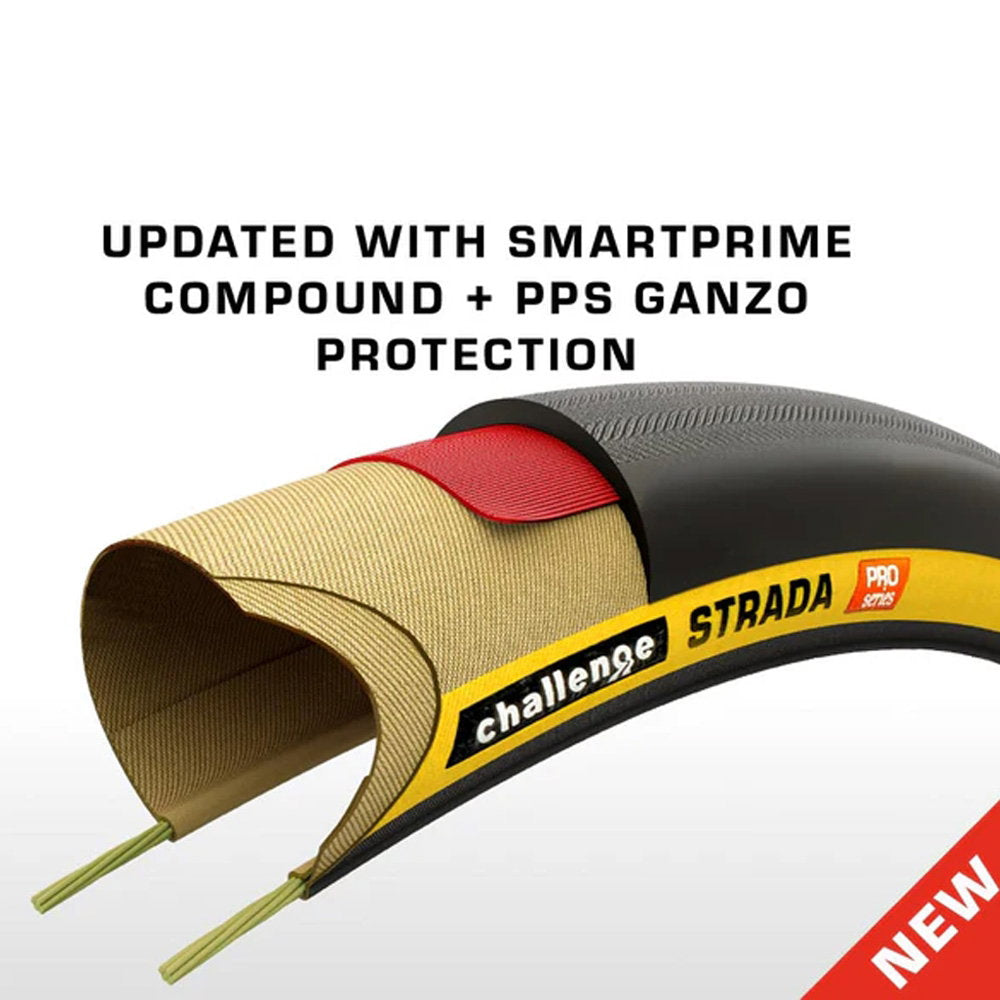 Challenge Strada Pro Handmade TLR Road Tyres in Tan