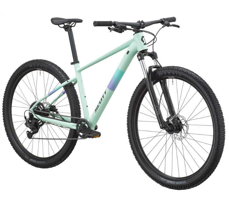SCOTT Contrail 40 Hardtail Mountain Bike in Mint Green, detail view