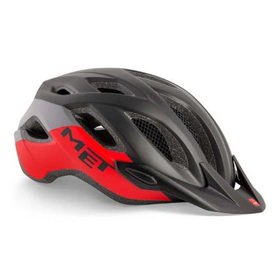 MET Crossover Cycling Helmet in Black Red Matt 