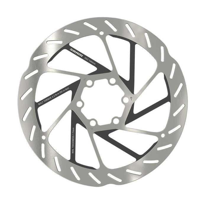 SRAM ROTOR - HS2 6-bolt (includes Steel rotor bolts) Rounded: 200MM