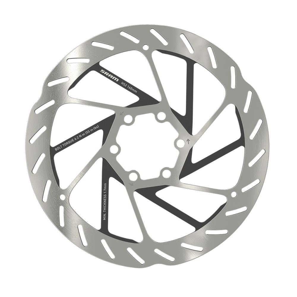 SRAM ROTOR - HS2 6-bolt (includes Steel rotor bolts) Rounded: 200MM