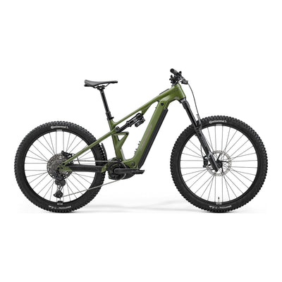 2026 Merida Etmo 800 Electric Full Suspension Mountain Bike In Anaconda Green, side view