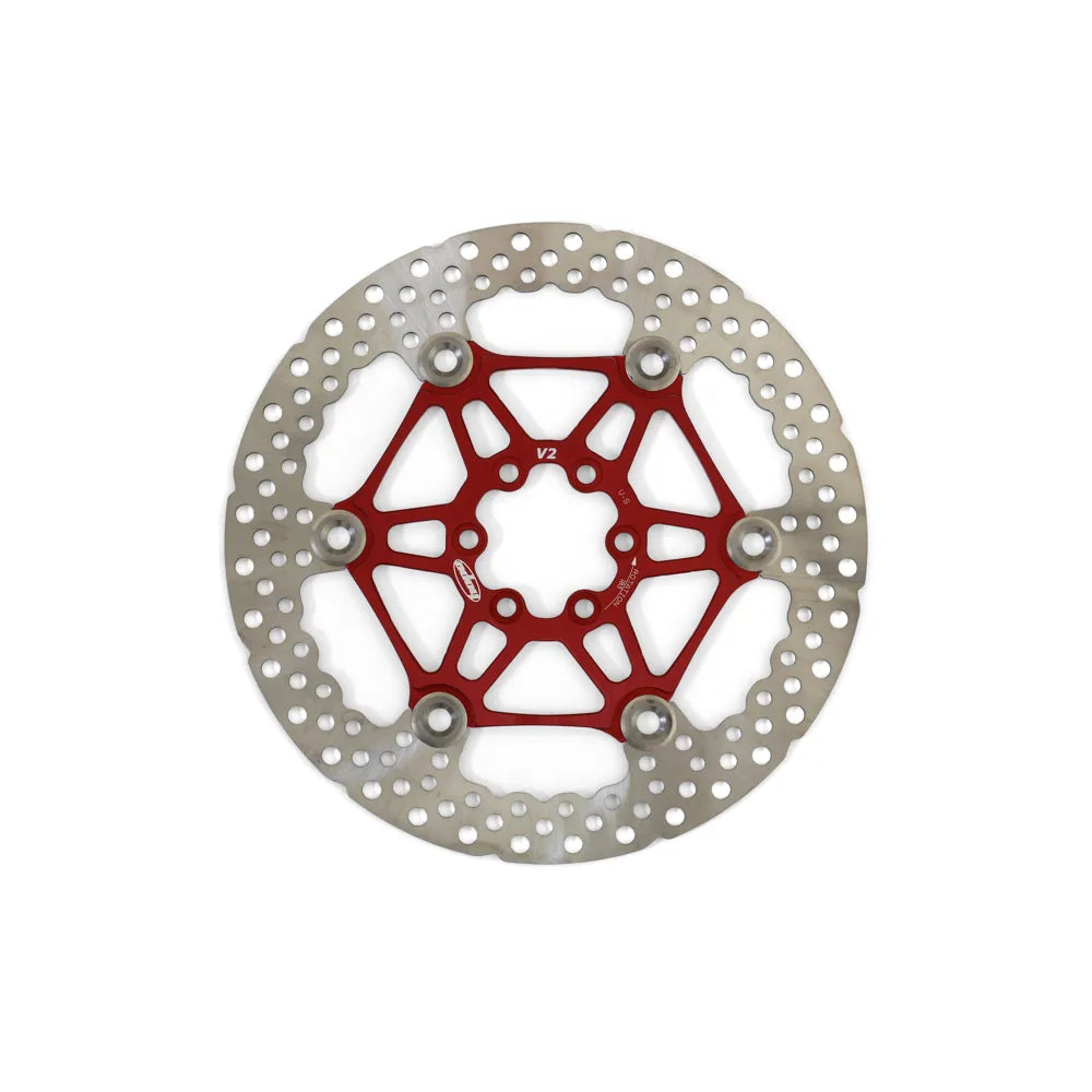 Hope Moto V2 6 Bolt 183mm Floating Disc Brake Rotor in Red
