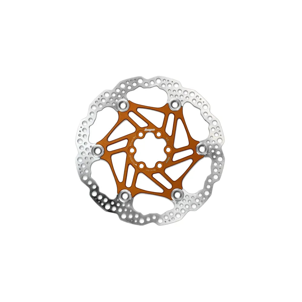 Hope 6 Bolt Floating Disc - 180mm in Orange