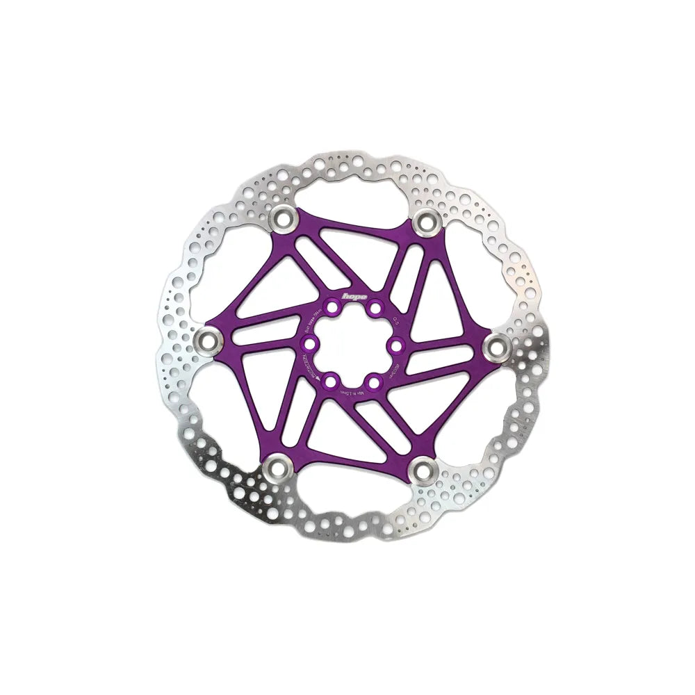 Hope 6 Bolt Floating Disc - 203mm in Purple