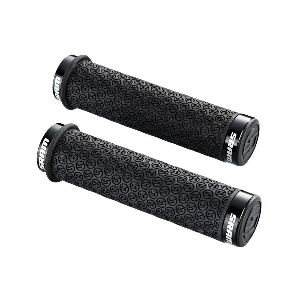 SRAM DH Silicone Locking Grips Black with Double Clamps & End Plugs