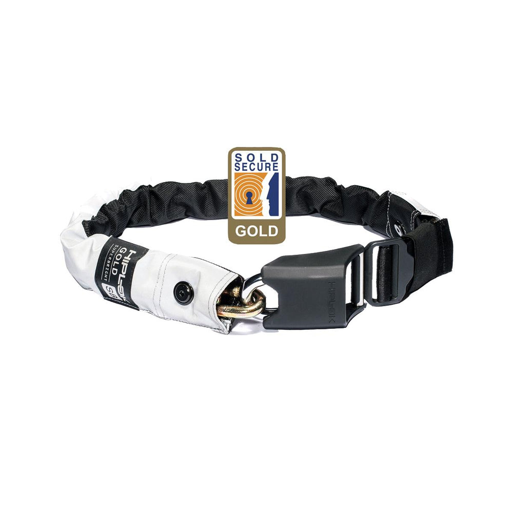 Hiplok Gold 10x850mm Wearable HiViz Chain Lock in White