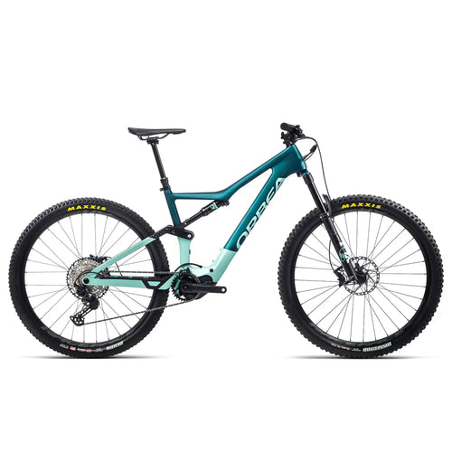 Orbea Rise M20 Electric Mountain Bike in Ocean and Ice Green