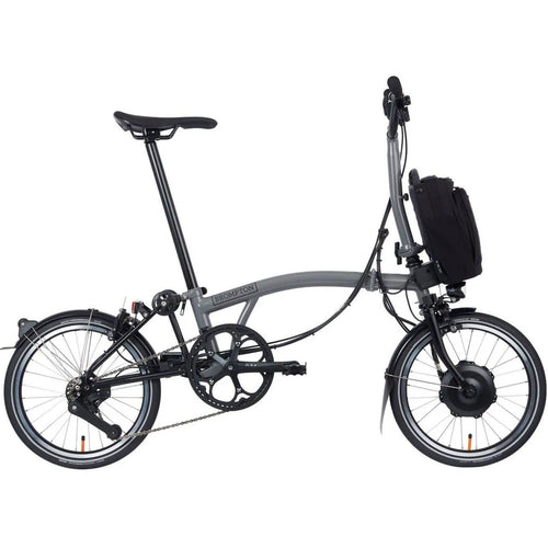 Ex Demo Brompton Electric P Line M4L Mid Electric Folding Bike in Storm Grey