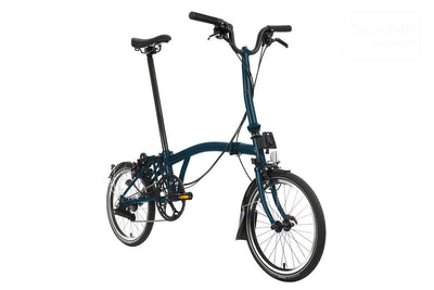 Brompton C Line 6-Speed Mid Folding Bike in Ocean Blue
