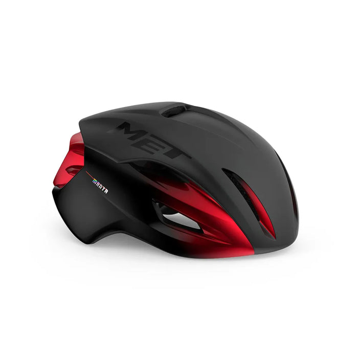 2023 MET Manta MIPS Road Cycling Helmet in Black and Red Metallic