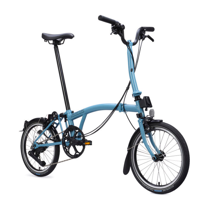2026 Brompton C Line 12-speed Mid Folding Bike in Cloud Metallic