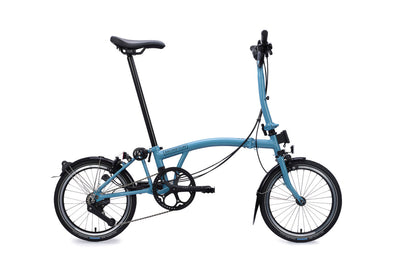 2026 Brompton C Line 12-speed Mid Folding Bike in Cloud Metallic