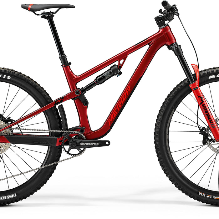 2023 Merida One-Forty 500 Full Suspension Mountain Bike in Red