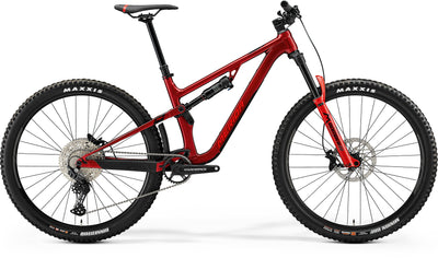 2023 Merida One-Forty 500 Full Suspension Mountain Bike in Red