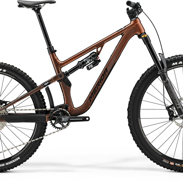 2023 Merida One-Sixty 700 Full Suspension Mountain Bike in Bronze