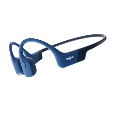 Shokz OpenRun bone conduction headphones in Blue Eclipse