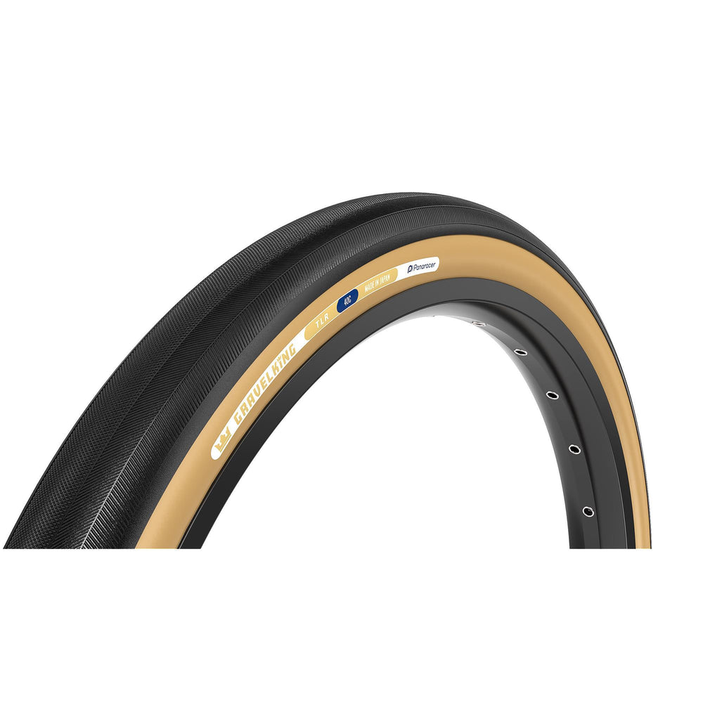 Panaracer TLR GravelKing Slick TLR Gravel Tyre: BLACK/BROWN 650BX38C/27.5X1.50