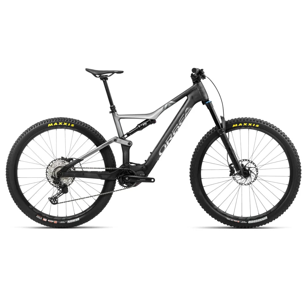 2024 Orbea Rise M20 Electric Mountain Bike in Carbon Raw-Shark Grey