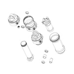 SRAM RockShox Rear Shock Damper Body - Standard Eyelet W/Hydraulic Bottom Out (Damper Body, Bushing, Valve Core & Caps) - Super Deluxe C1+ (2023+)
