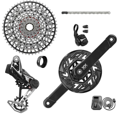 SRAM XX T-Type Eagle E-MTB Brose Transmission AXS Groupset (RD w/Battery/Charger/Cord, EC POD Ult, FC XX Brose ISIS 165 w/cap, CR T-Type 36T,Clip-on 
