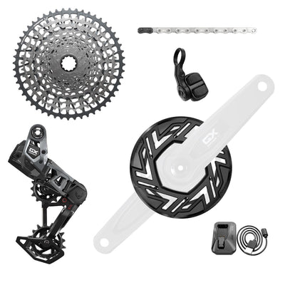 SRAM - GX T-Type Eagle E-Mtb 104Bcd Transmission Axs Groupset (Rd W/Battery/Charger/Cord, Ec Pod, Cr 104Bcd T-Type 34T,Clip-On Guard, Cn 126L, Cs Xs-