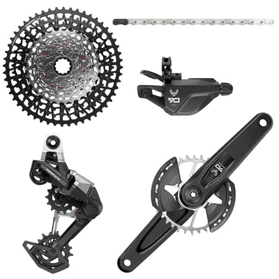 SRAM Eagle 90 DUB Groupset (Rear Der, Trigger Shifter w Clamp, Crankset DUB MTB Wide w DM 32t T-TYPE Chainring w/2 guards, GX T-Type chain 126l, CS X