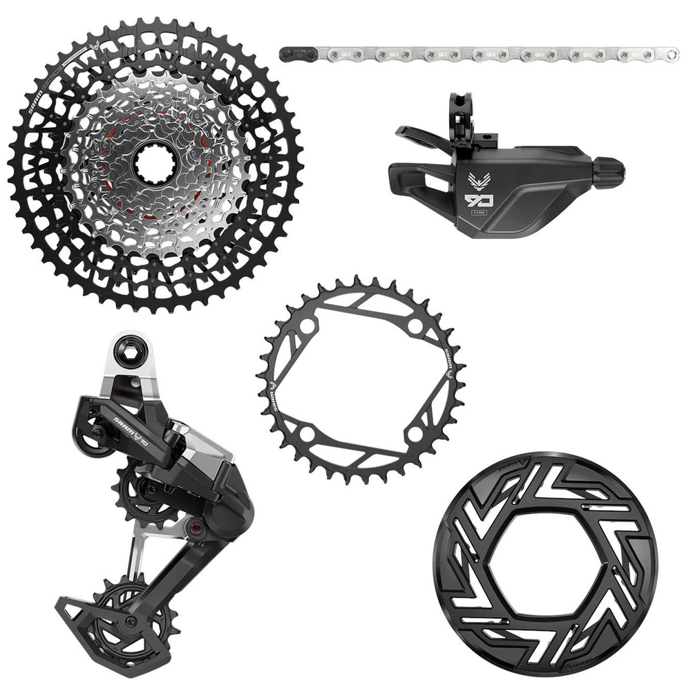 SRAM Eagle 90 Groupset Emtb (Rear Der, Single Click Trigger Wclamp, Cr 104Bcd T-Type 34T, Clip-On Guard , Gx T-Type Chain 126L, Cs Xs-1275 Blk 10-52T