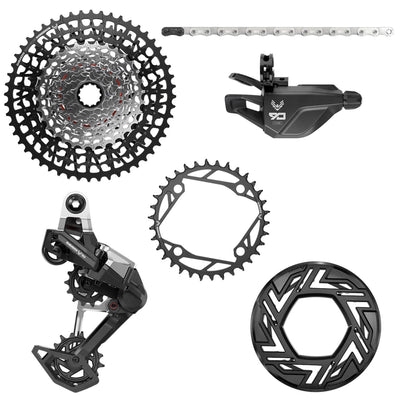 SRAM Eagle 90 Groupset Emtb (Rear Der, Single Click Trigger Wclamp, Cr 104Bcd T-Type 34T, Clip-On Guard , Gx T-Type Chain 126L, Cs Xs-1275 Blk 10-52T