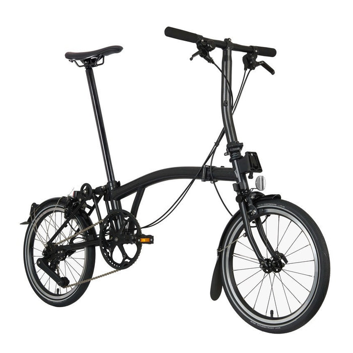 2026 Brompton P Line 12-Speed Mid Folding Bike in Midnight Black Metallic