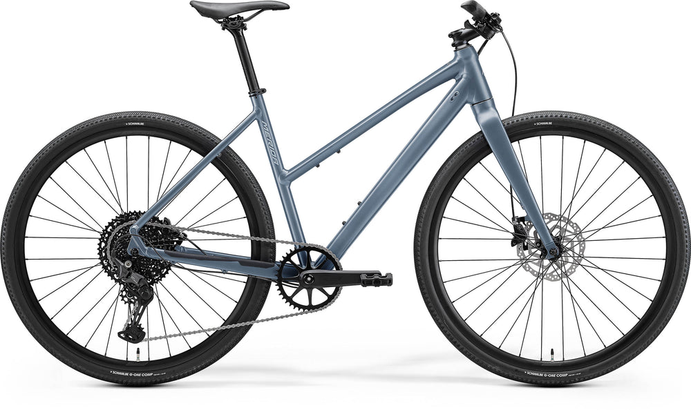 2027 Merida Speeder 300 Womens Hybrid Bike In Silk Steel Blue
