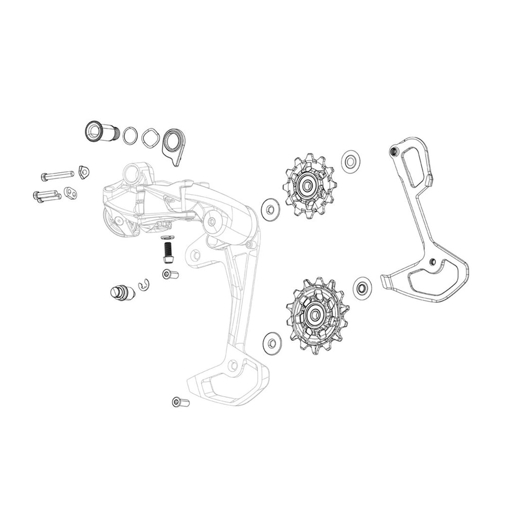SRAM Rear Derailleur Bolt And Screw Kit GX Eagle AXS Includes B-Bolt/Washer And Limit Screws: BLACK size