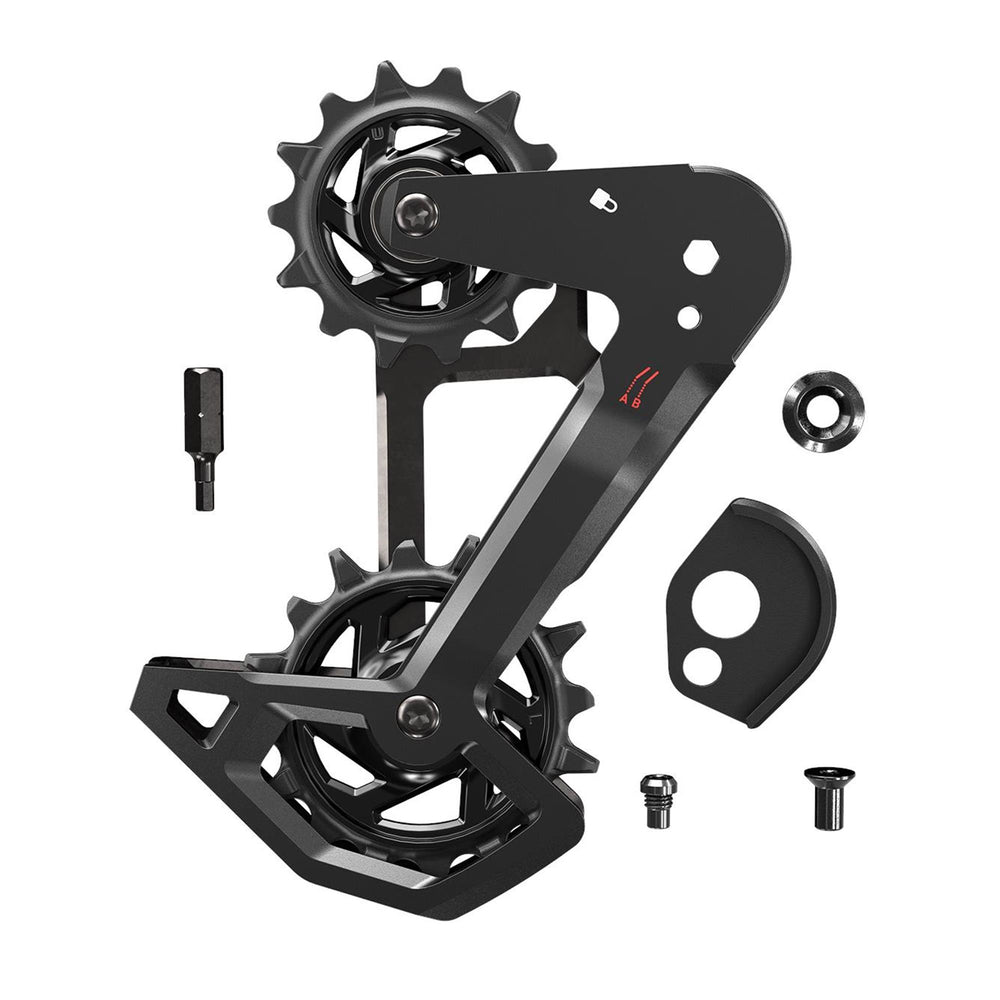 SRAM Rear Derailleur Cage Kit Aluminum T-Type Eagle AXS Without Damper (Replacement Outer And Inner Cages, Bit Driver Hex3, Including Pulleys)