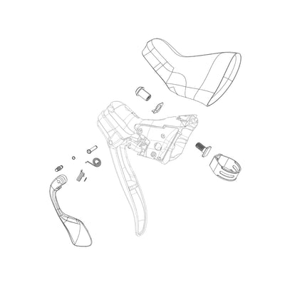 SRAM Shifter Brake Hydraulic Piston Assembly Kit HRD/HRR Left Including Pistonstop Plate With Screw And Bleed Screw 1 Lever