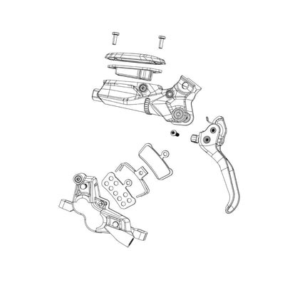 SRAM Spare - Disc Brake Lever Assembly - Aluminum Lever (Assembled, No Hose, Includes Barb & Olive) - G2 R (A2)
