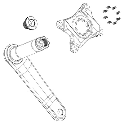 Sram Spare - Crank Arm Bolt Kit Self-Extracting m18/m30 Dub Steel Black: BLACK size