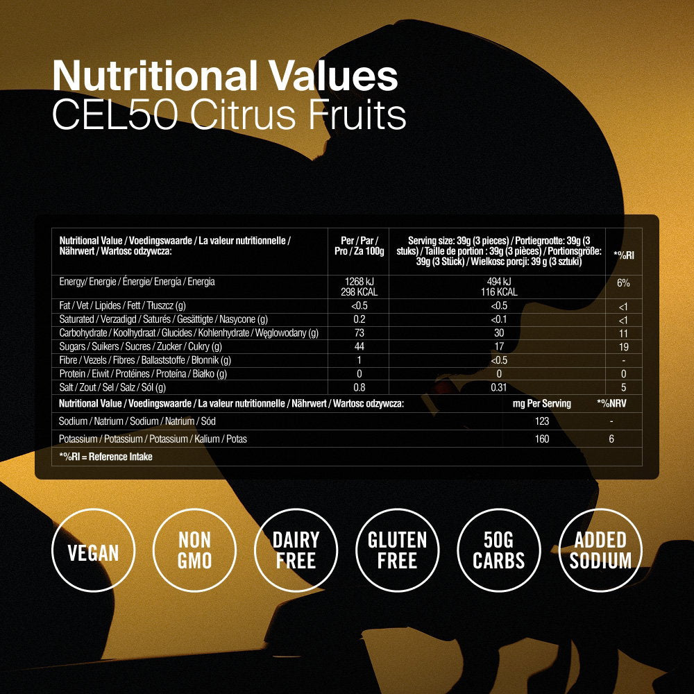 STYRKR CEL50 Citrus Fruits Carbohydrate Energy Chews