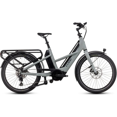 2024 Cube Longtail Sport Hybrid 725 Electric Cargo Bike in Grey