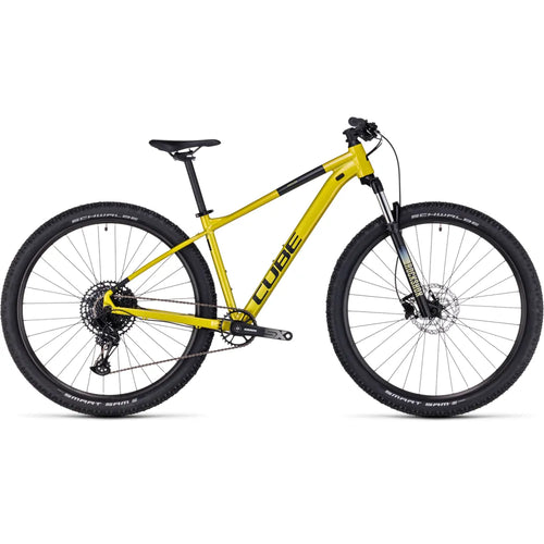 2023 Cube Analog 29 Inch Hardtail Mountain Bike in Flashlime and Black