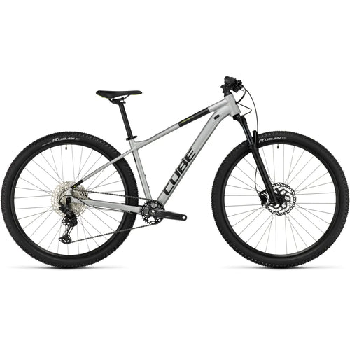 2023 Cube Attention SLX Hardtail Mountain Bike in Silvergrey and Lime
