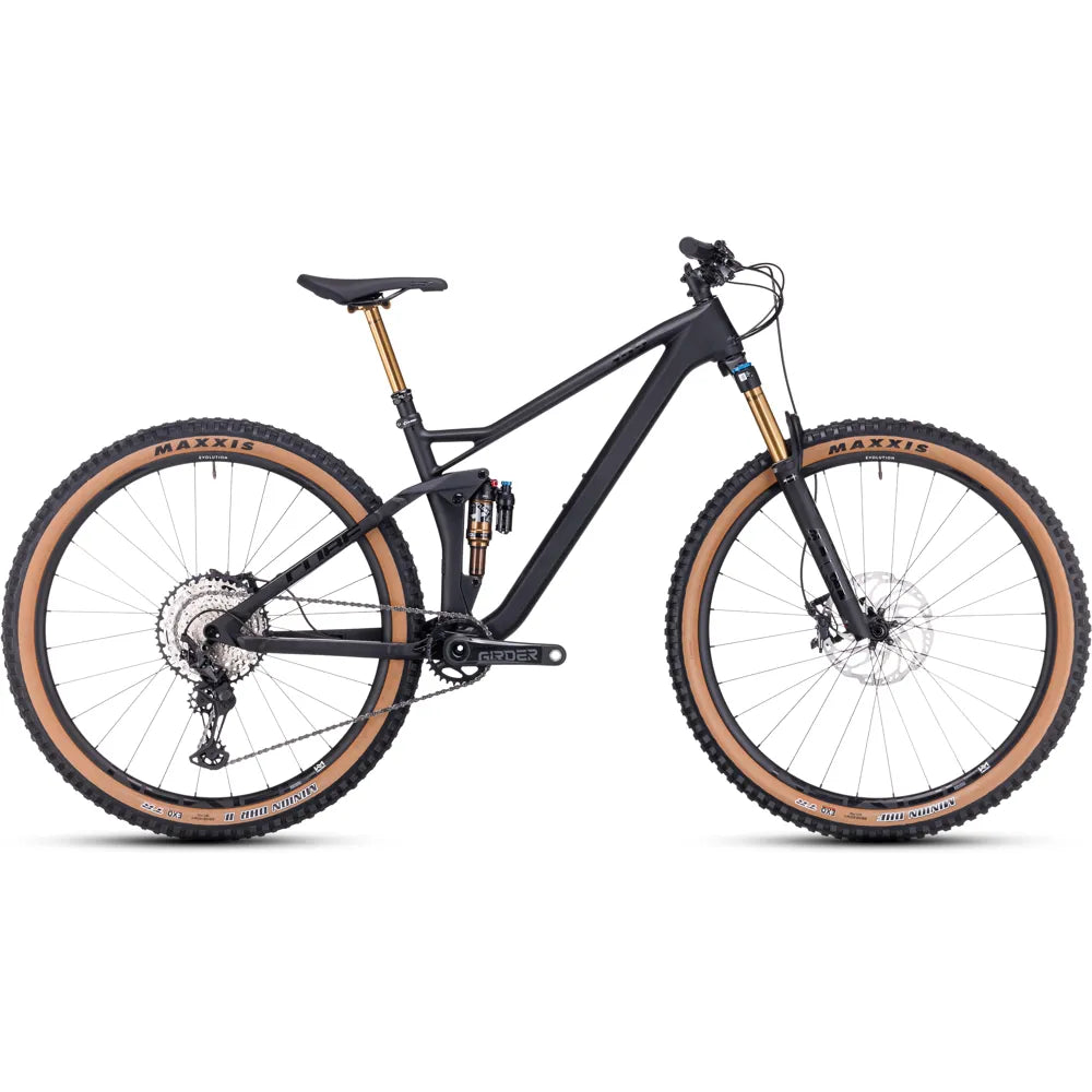 2023 Cube Stereo 120 HPC EX 29 Inch Carbon Mountain Bike in Black