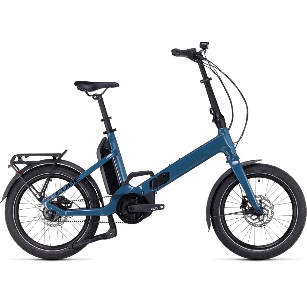 2023 Cube Fold Hybrid 500 Electric Folding Bike in Dark Blue