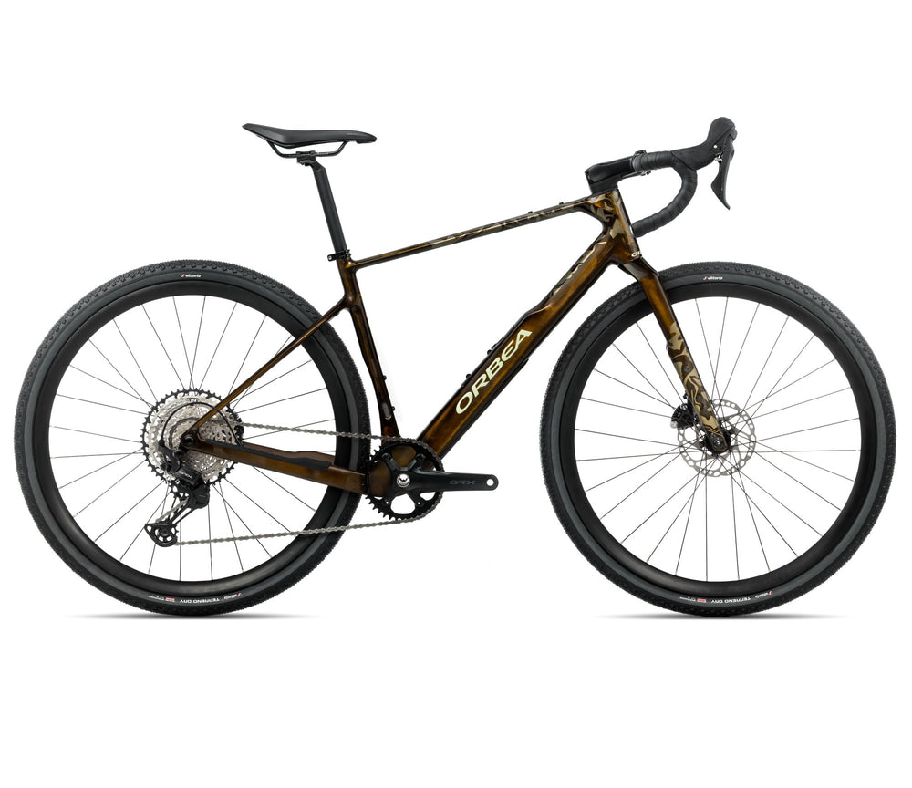 orbea m30 1x electric gravel bike 2026 Orbea Terra M30 Team 1X Gravel Bike In Caramel Carbon View